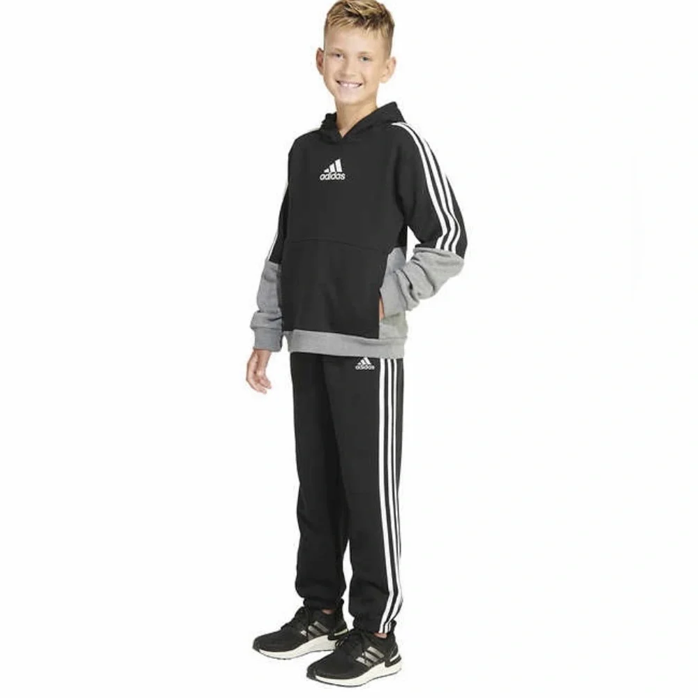 Adidas youth long sleeve essential fleece hoodie - Picture 2 of 5